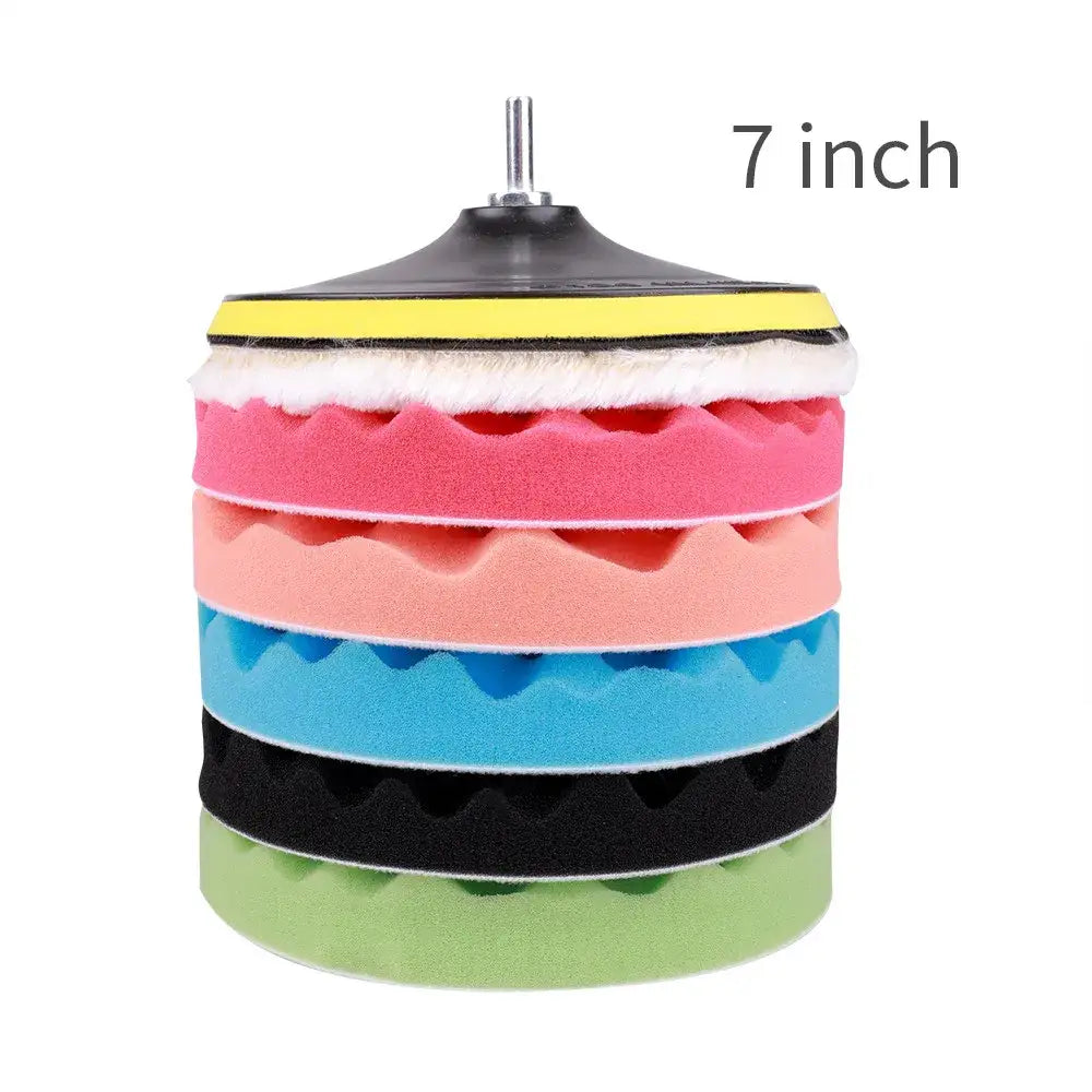 Kit de Polimento para Carros 8 Peças – Almofadas Abrasivas 3’’ 5’’ 7’’ para Polidora Enceramento e Acabamento - 7