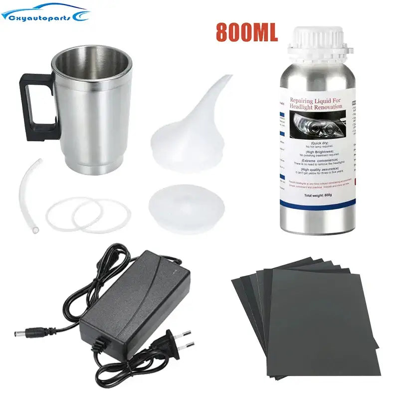 Kit Profissional de Restauração de Faróis 800ml – Recupera Transparência e Remove Riscos - Kit 3 / Espanha
