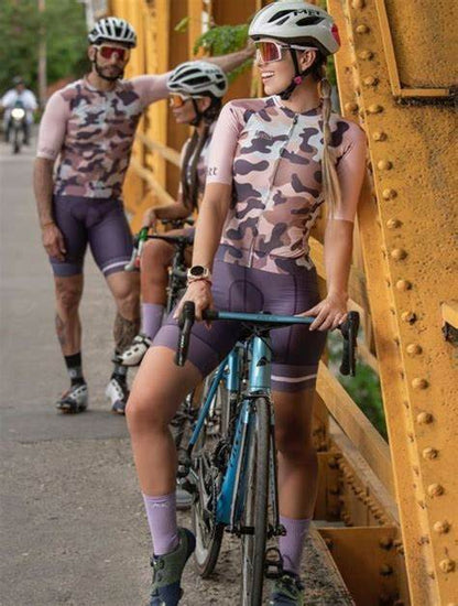 Conjunto de Ciclismo com Camiseta de Manga Curta para Homens e Mulheres