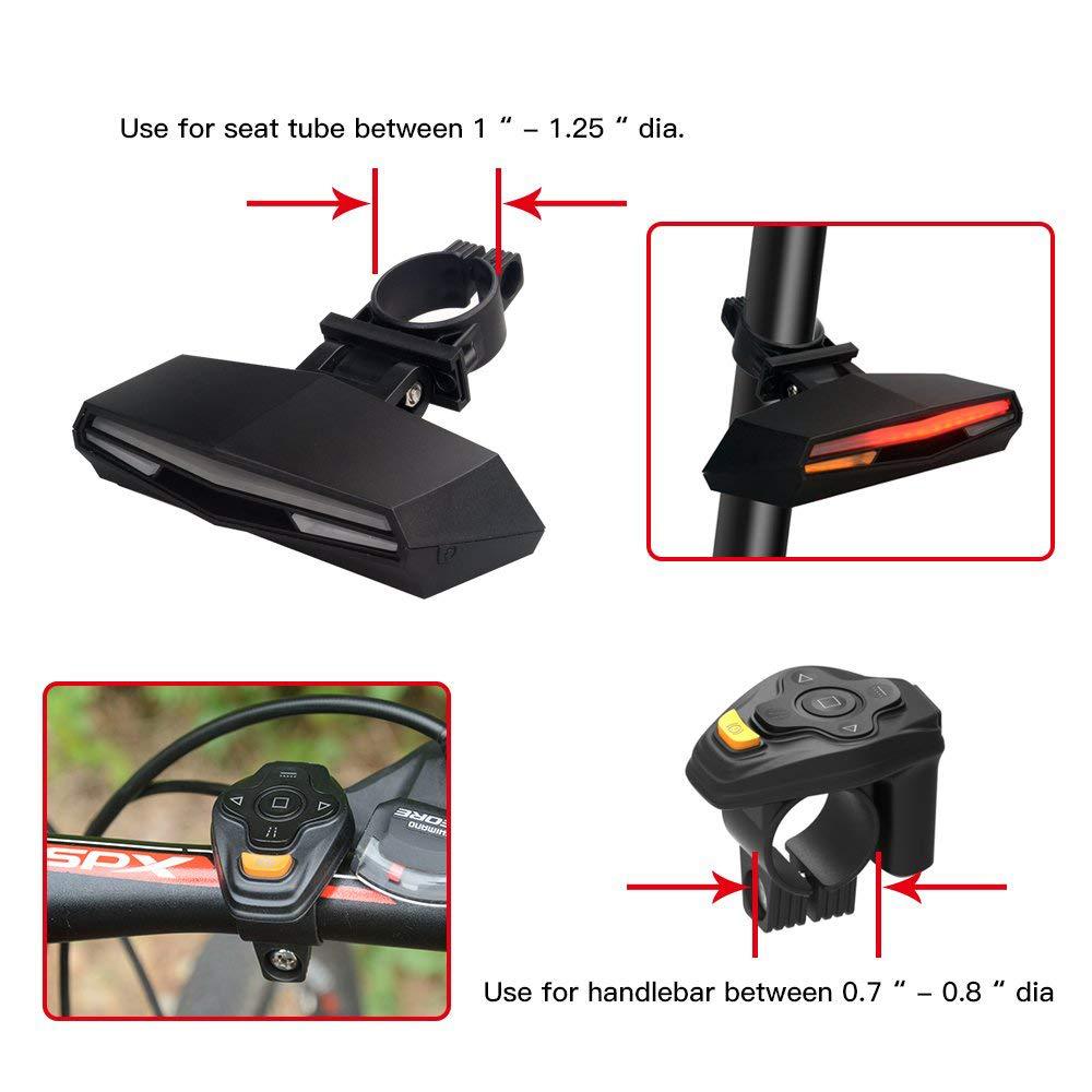 Luz Traseira a Laser com Controle Remoto Sem Fio para Bicicletas