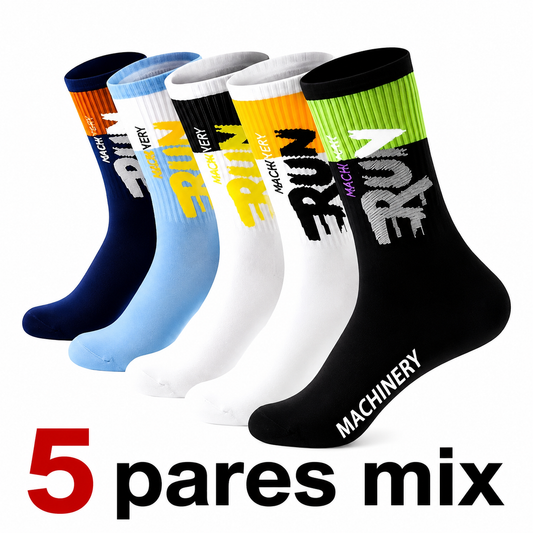 Meias Desportivas de Ciclismo Antibacterianas – Pack 5 ou 10 Pares | Cano Médio Respirável