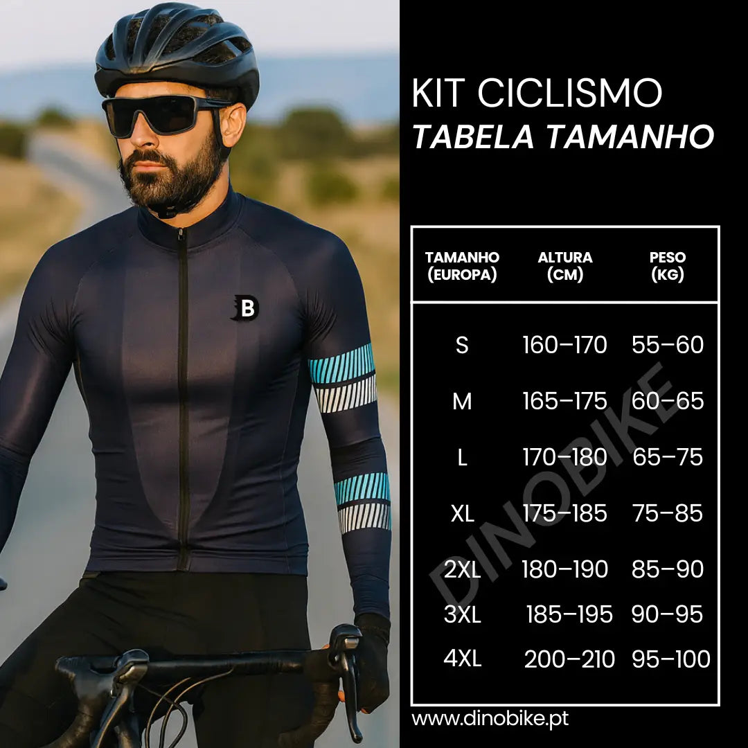 Conjunto Dinobike Pro Aero – Jersey + Bretelle + Manguitos + Perneiras | Performance e Conforto Total