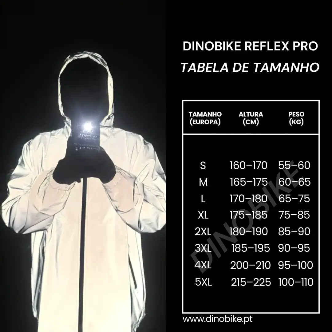 Jaqueta Dinobike Reflex Pro – Impermeável Dupla Camada e Efeito Reflexivo Noturno