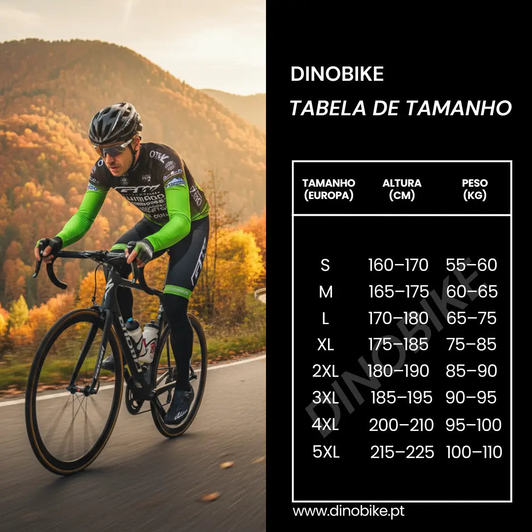 Conjunto Ciclismo Inverno Manga Comprida - Camisola + Calças Suspensórios GW Columbia