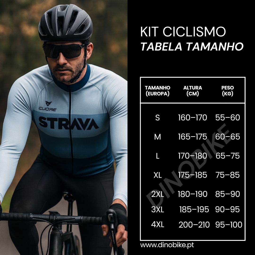 Conjunto Dinobike STRAVA Edition – Performance e Conforto Térmico