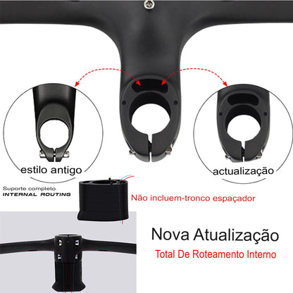 Guiador Aero Carbono Road — Sistema Integrado UD Fosco | 400/420/440mm