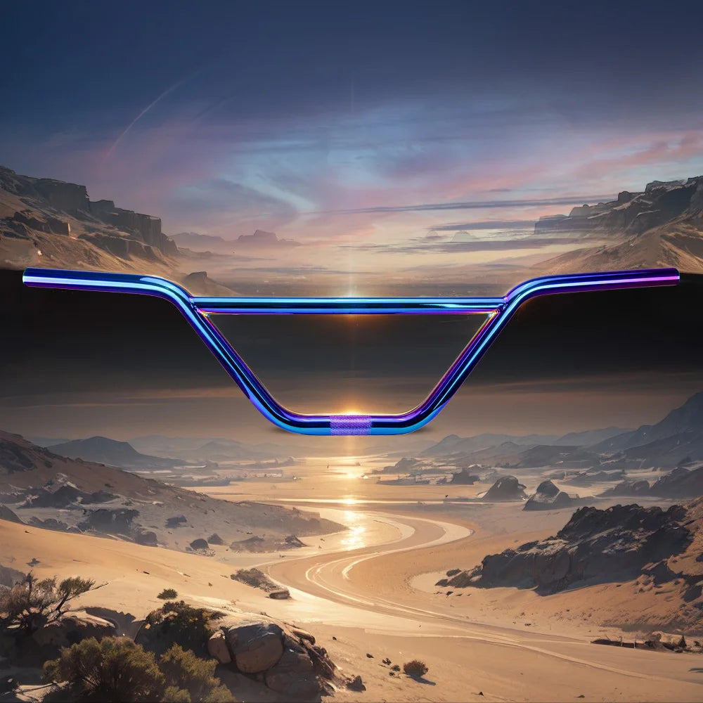 Guidão Chromoly 4130 Oil Slick Arco-Íris MTB BMX Funsea Zeus2 — Dinobike