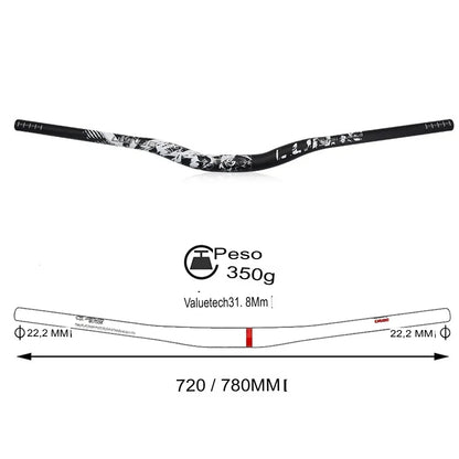 Guiador MTB Swallow Alumínio Ultraleve 720mm 780mm Rise 30mm — Dinobike