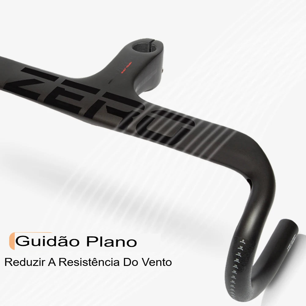 Guiador Aero Carbono Road — Sistema Integrado UD Fosco | 400/420/440mm