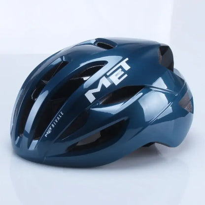 Capacete MET Rivale 3D – Ciclismo MTB e Estrada Segurança e Conforto - Azul Tempestade Metálico / L 55-61