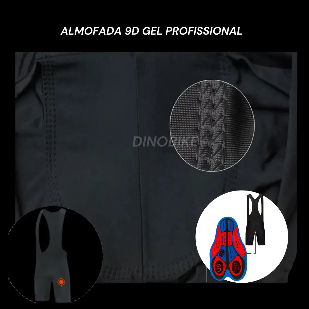 Dinobike ProFit – Conjunto de Ciclismo Masculino Verão 2025 | Jersey + Bretelle Respiráveis MTB & Speed