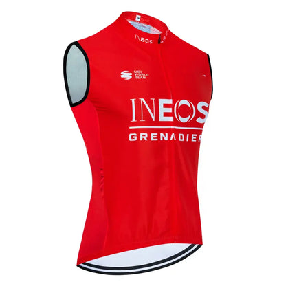 Colete de Ciclismo Pro TEAM 2025 UAE Cycling Jersey Masculina - Respirável e Cortavento - Vermelho / M