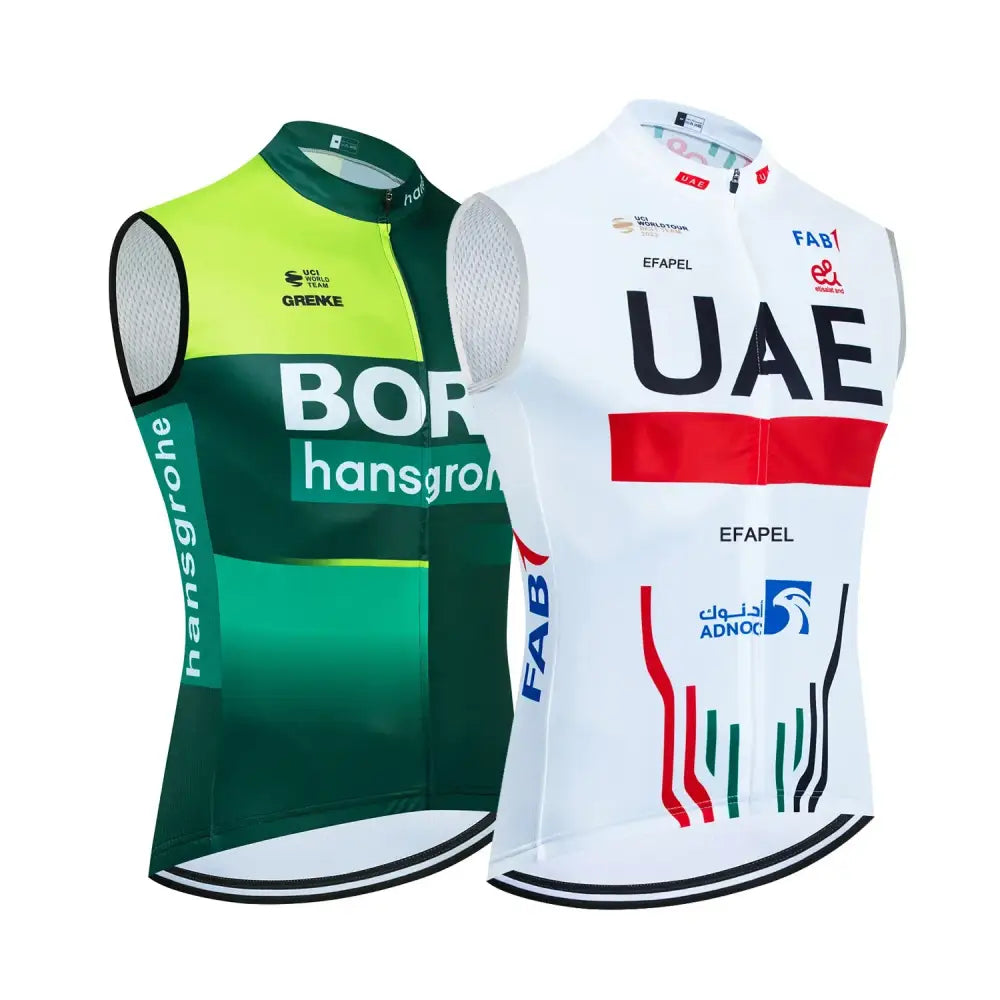 Colete de Ciclismo Pro TEAM 2025 UAE Cycling Jersey Masculina - Respirável e Cortavento