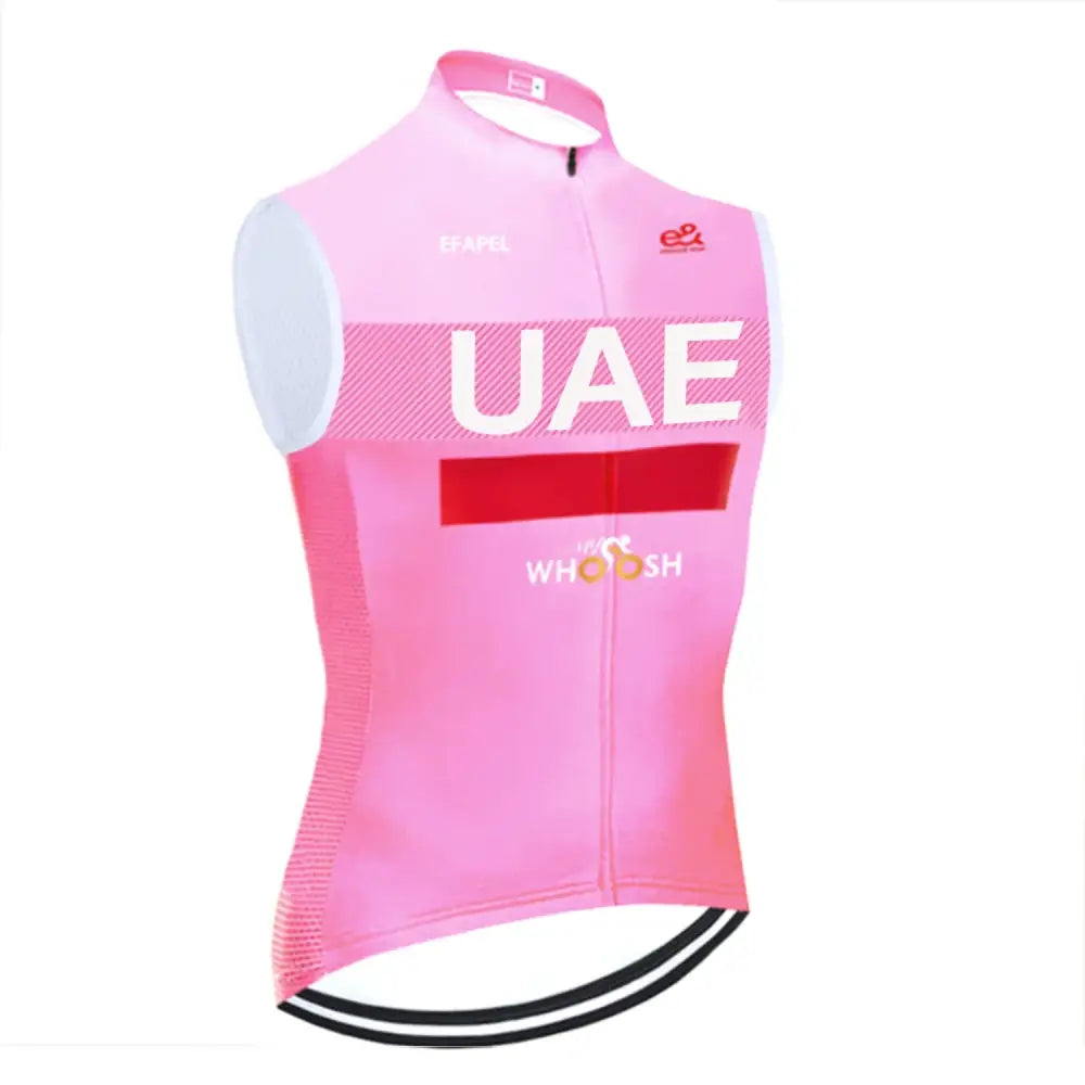 Colete de Ciclismo Pro TEAM 2025 UAE Cycling Jersey Masculina - Respirável e Cortavento - Rosa / M