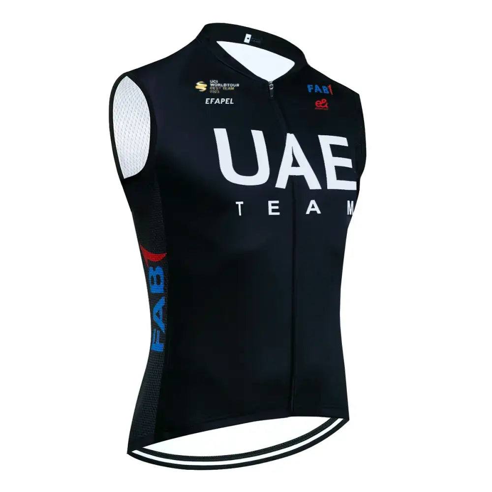 Colete de Ciclismo Pro TEAM 2025 UAE Cycling Jersey Masculina - Respirável e Cortavento - Cinzento / M