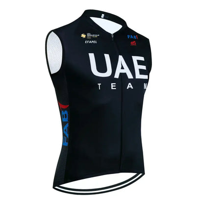 Colete de Ciclismo Pro TEAM 2025 UAE Cycling Jersey Masculina - Respirável e Cortavento - Cinzento / M