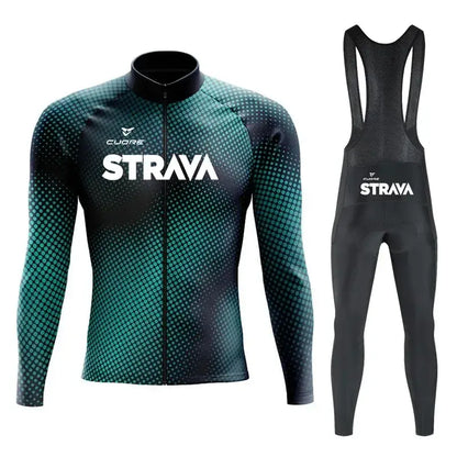 Conjunto Dinobike STRAVA Edition – Performance e Conforto Térmico - Verde Matrix / 3XL