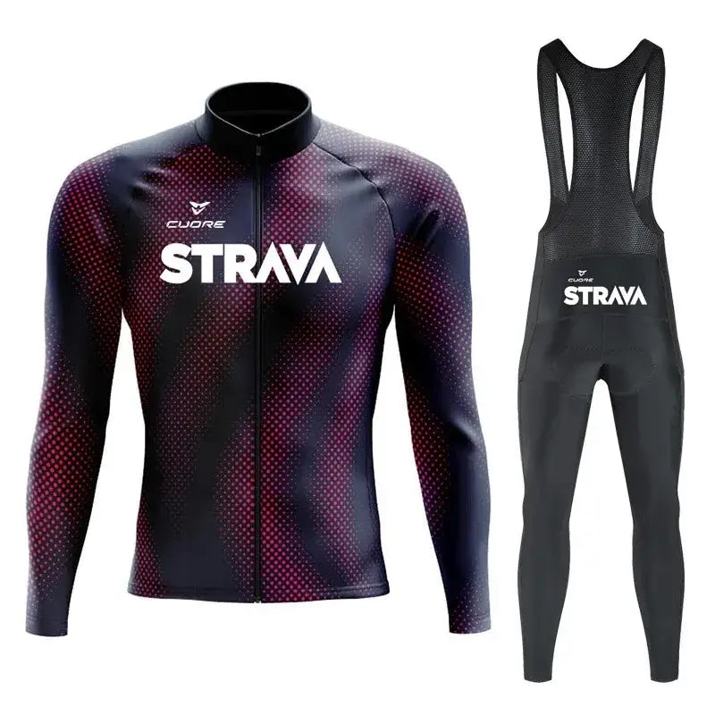 Conjunto Dinobike STRAVA Edition – Performance e Conforto Térmico - Preto Rubi / 3XL