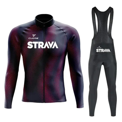 Conjunto Dinobike STRAVA Edition – Performance e Conforto Térmico - Preto Rubi / 3XL
