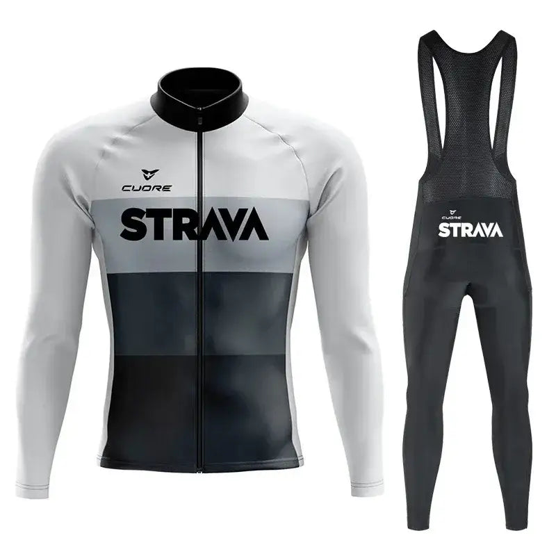 Conjunto Dinobike STRAVA Edition – Performance e Conforto Térmico - Cinza Carbon / 3XL