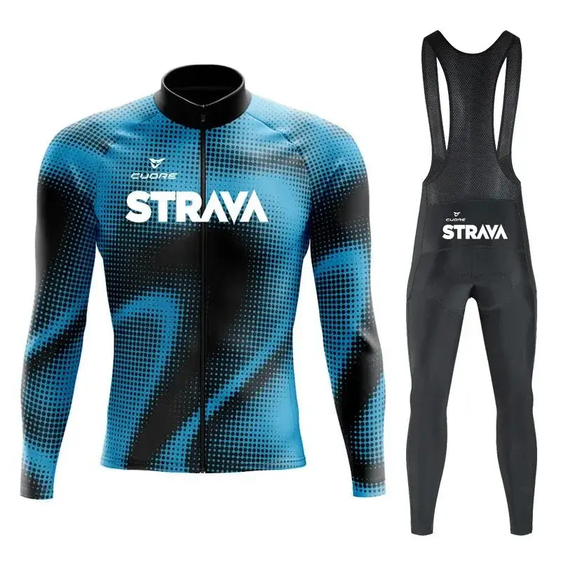 Conjunto Dinobike STRAVA Edition – Performance e Conforto Térmico - Azul Elétrico / 3XL