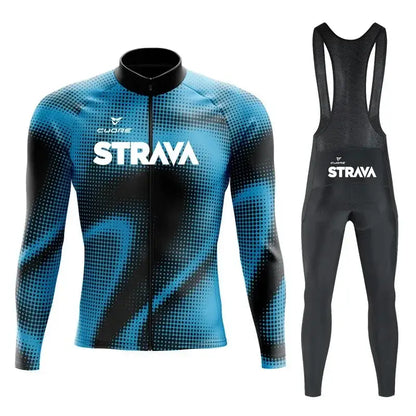 Conjunto Dinobike STRAVA Edition – Performance e Conforto Térmico - Azul Elétrico / 3XL