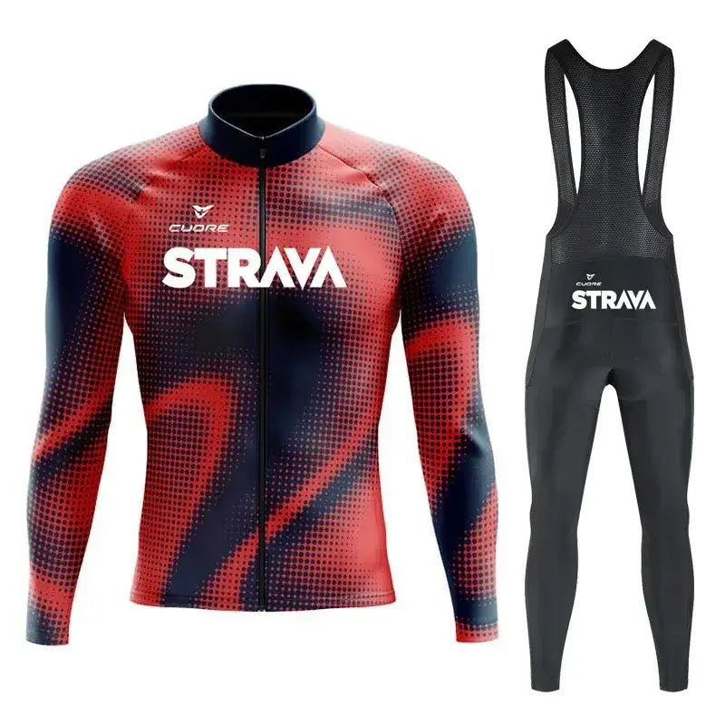 Conjunto Dinobike STRAVA Edition – Performance e Conforto Térmico - Vermelho Nitro / 3XL