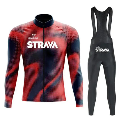 Conjunto Dinobike STRAVA Edition – Performance e Conforto Térmico - Vermelho Nitro / 3XL