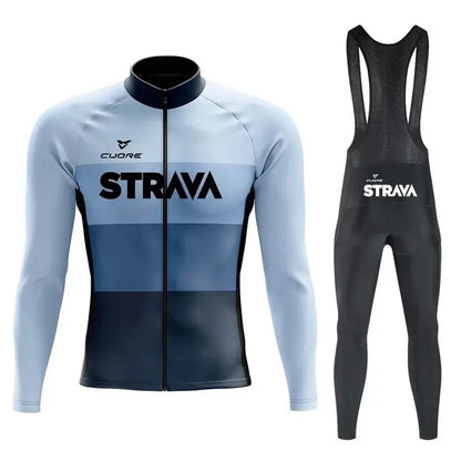 Conjunto Dinobike STRAVA Edition – Performance e Conforto Térmico - Azul Titanium / 3XL