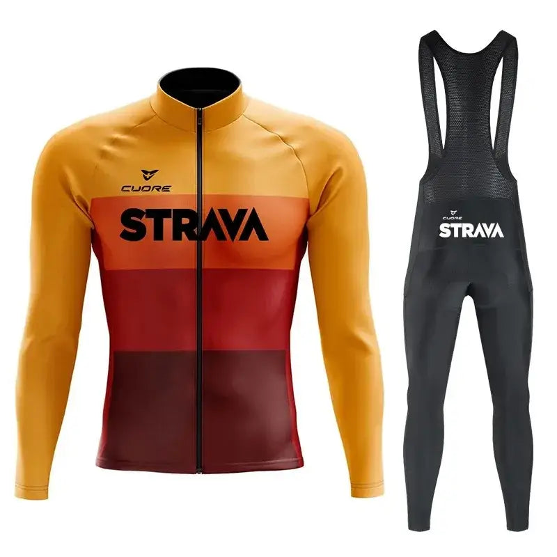 Conjunto Dinobike STRAVA Edition – Performance e Conforto Térmico - Edition Laranja / 3XL