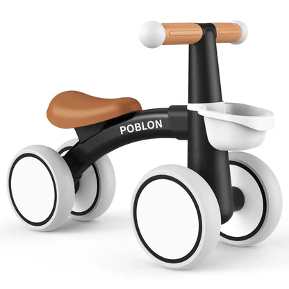 🚲 DinoBike Baby Balance – Bicicleta de Equilíbrio 4 Rodas sem Pedais para Bebés de 12 a 24 Meses - Preto / spain