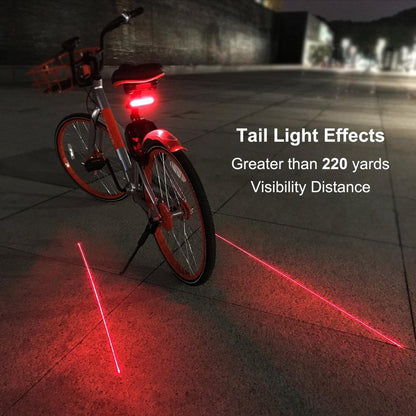 Luz Traseira a Laser com Controle Remoto Sem Fio para Bicicletas