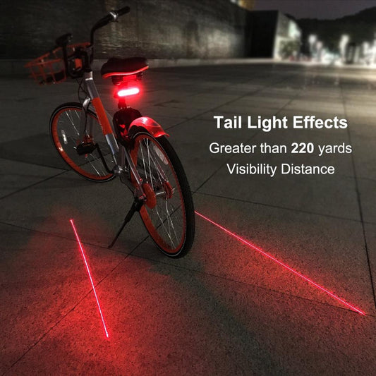Luz Traseira a Laser com Controle Remoto Sem Fio para Bicicletas