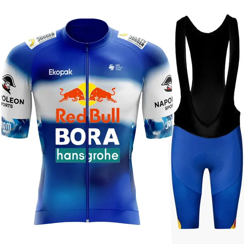 Kit Ciclismo Masculino 2025 – Camisa MTB + Jaqueta Esportiva Azul Degradê / Branco / Asian size S