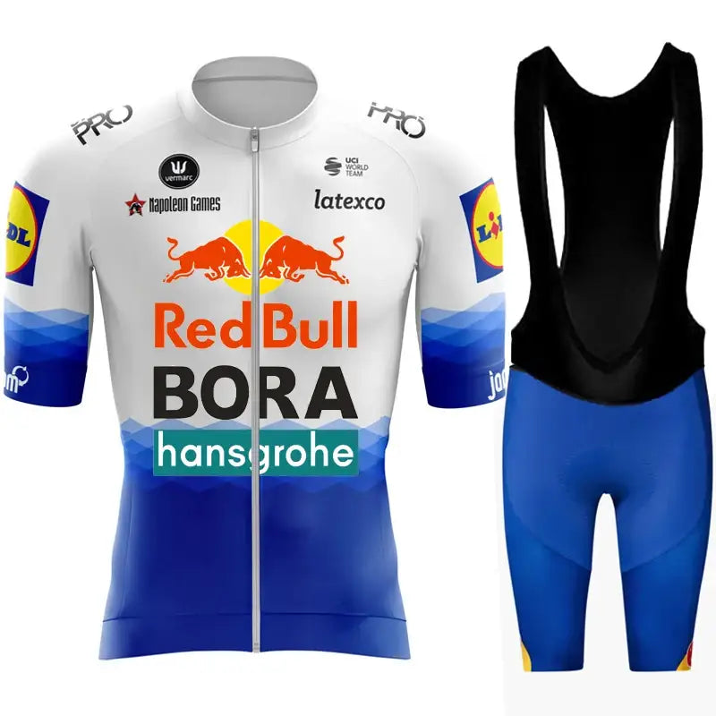 Kit Ciclismo Masculino 2025 – Camisa MTB + Jaqueta Esportiva Branco / Azul Degradê / Asian size M