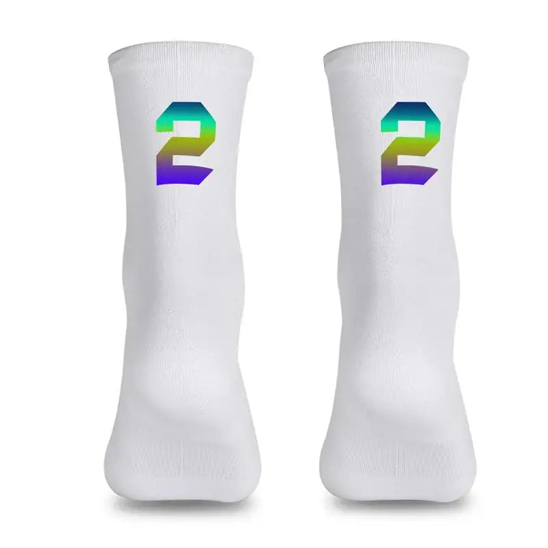 Meias de Ciclismo Profissionais – Compressão Respirável Branco 2 / EU Tamanho 39 46