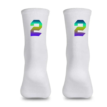 Meias de Ciclismo Profissionais – Compressão Respirável Branco 2 / EU Tamanho 39 46