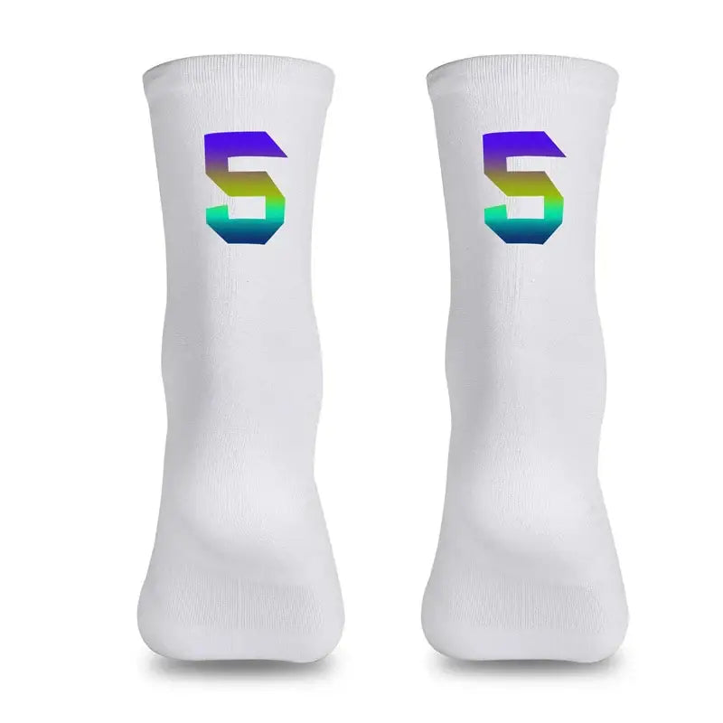 Meias de Ciclismo Profissionais – Compressão Respirável Branco 5 / EU Tamanho 39 46