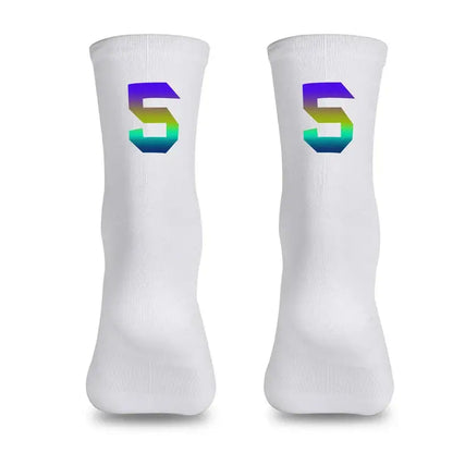 Meias de Ciclismo Profissionais – Compressão Respirável Branco 5 / EU Tamanho 39 46