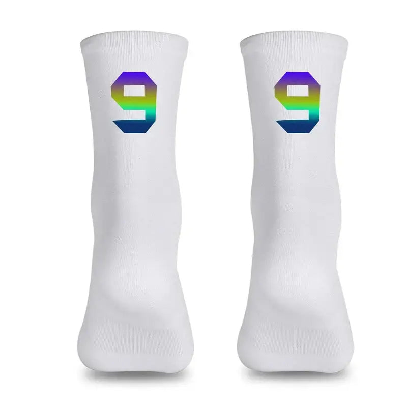 Meias de Ciclismo Profissionais – Compressão Respirável Branco 9 / EU Tamanho 39 46