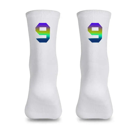 Meias de Ciclismo Profissionais – Compressão Respirável Branco 9 / EU Tamanho 39 46