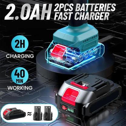 Polidora Elétrica Sem Fios 6 Velocidades – Compatível com Bateria Makita 21V - 2 Baterias / Espanha