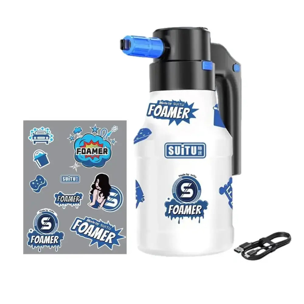 Pulverizador de Espuma Elétrico para Carros – Lavagem Portátil com Bateria - Branco