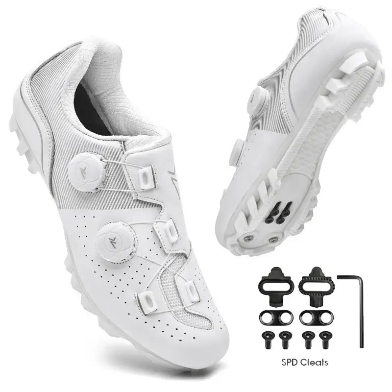 Sapatilhas de Ciclismo MTB SPD – Resistentes Confortáveis e Antiderrapantes | Dinobike - Branco / 37