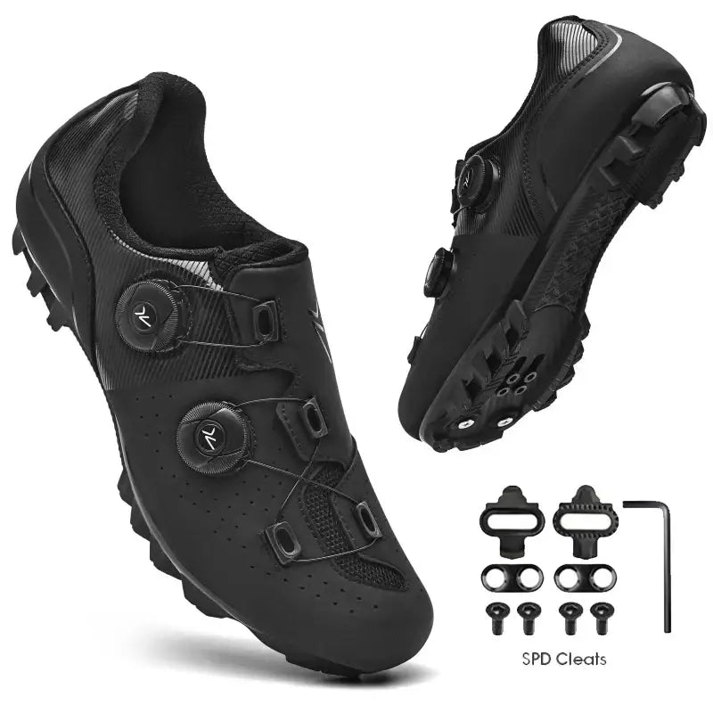 Sapatilhas de Ciclismo MTB SPD – Resistentes Confortáveis e Antiderrapantes | Dinobike - Preto / 37