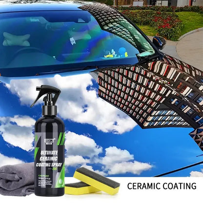 Spray Cerâmico Detalhador Rápido para Carros – Brilho Espelhado e Proteção Hidrofóbica