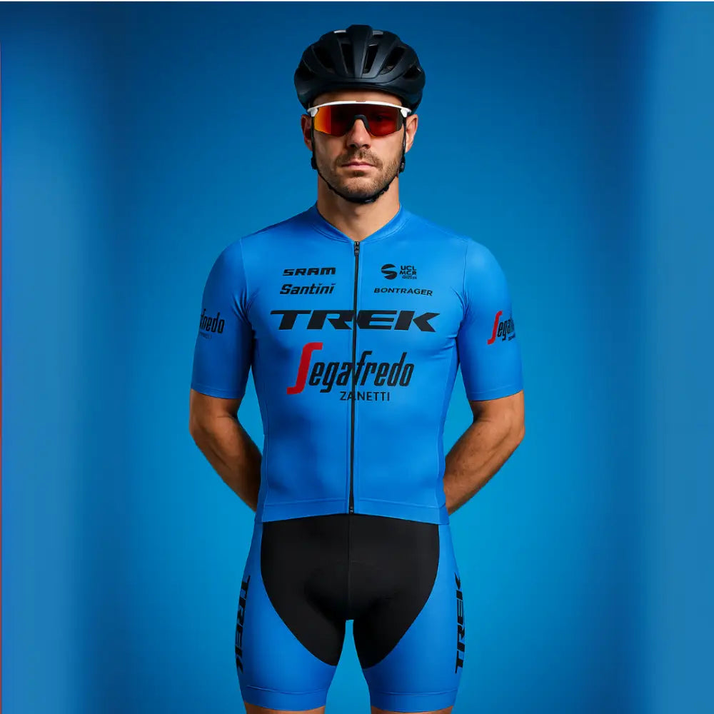 TREK Pro Team Supremo - Qualidade Profissional - Azul / S - Conjunto de Ciclismo