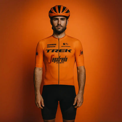 TREK Pro Team Supremo - Qualidade Profissional - Laranja / S - Conjunto de Ciclismo