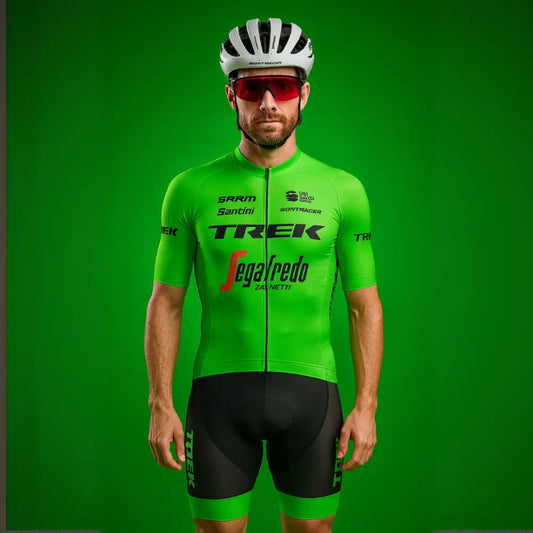 TREK Pro Team Supremo - Qualidade Profissional - Verde / S - Conjunto de Ciclismo